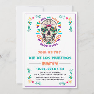Mexican Vibe Day Of The Dead, Dia De Los Muertos Invitation