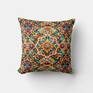 Mexican Villa Throw Pillow