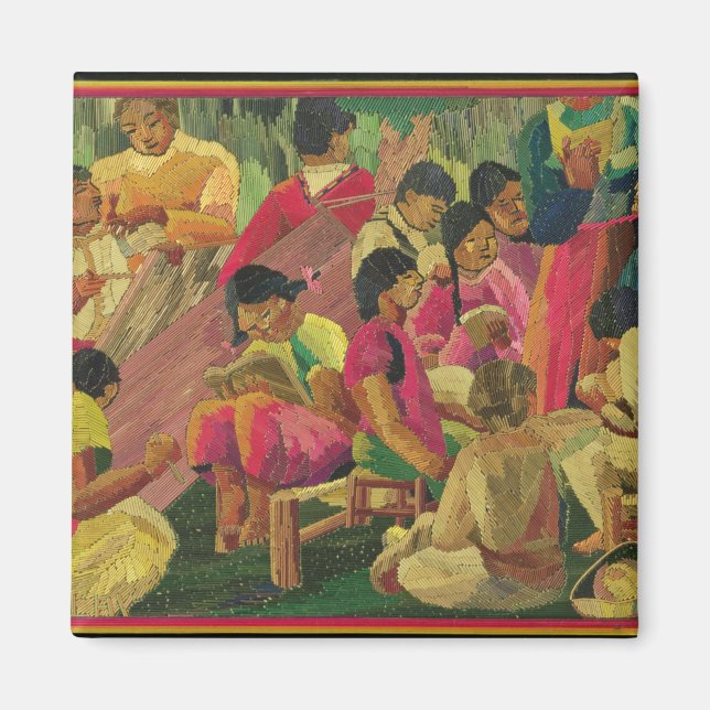 Mexican village scene magnet (Front)