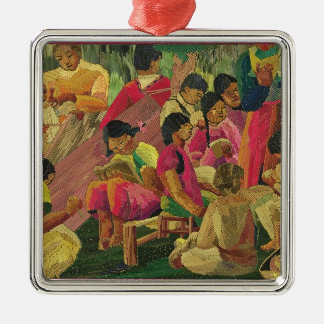 Mexican village scene metal ornament (Front)