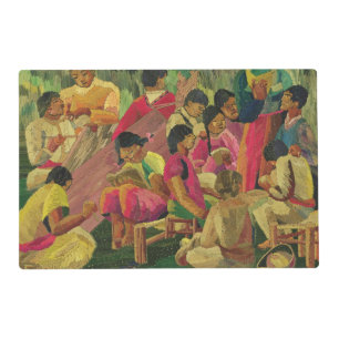 Mexican village scene placemat