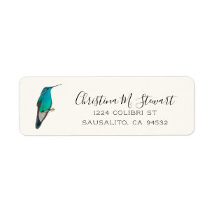 Mexican Violetear Hummingbird Return Address Label