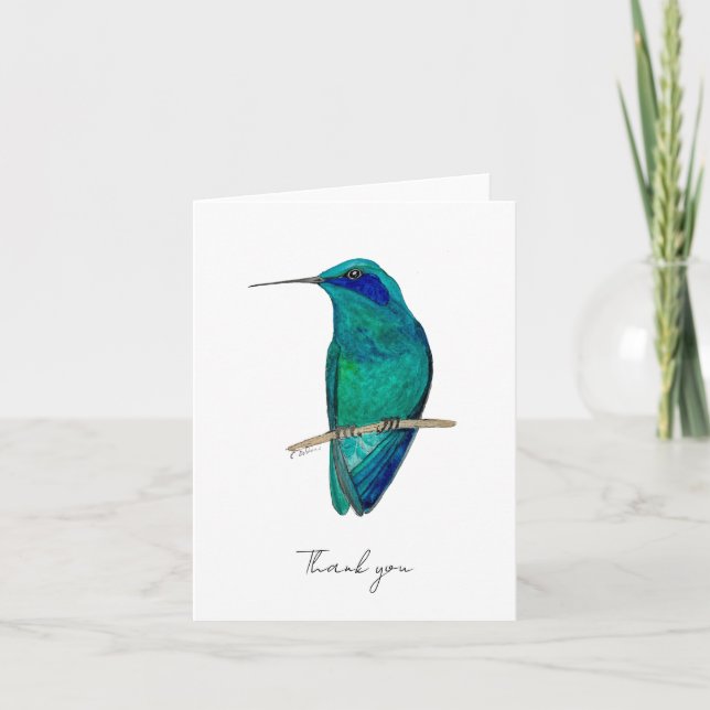 Mexican Violetear Hummingbird Thank You Card (Front)