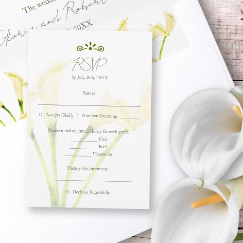 Mexican Wedding Calla Lily RSVP Card