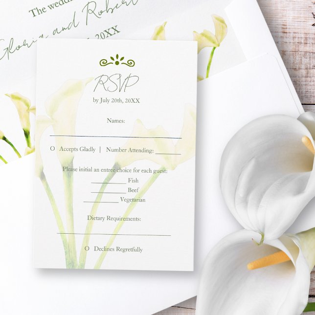 Mexican Wedding Calla Lily RSVP Card (Creator Uploaded)