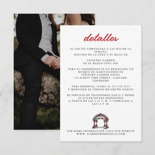 Mexican Wedding Celebration Enclosure Card (Front/Back)