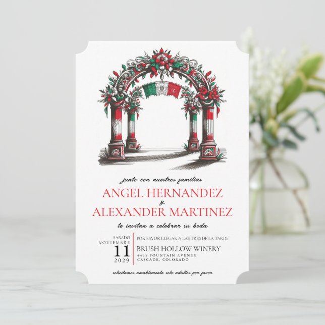 Mexican Wedding Celebration Invitation (Standing Front)