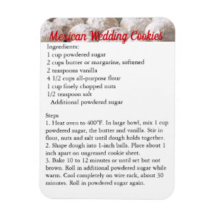 Mexican Wedding Cookies Recipe Magnet Fridge