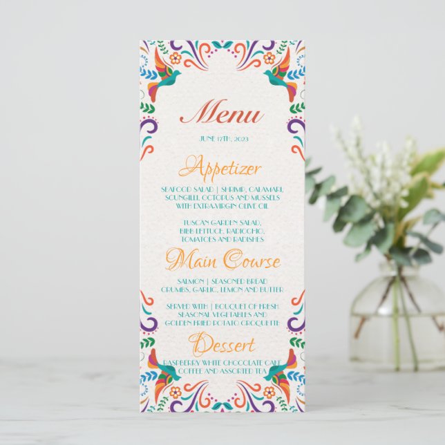 Mexican Wedding Custom Menu (Standing Front)