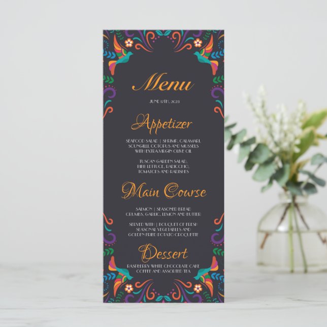 Mexican Wedding Custom Menu (Standing Front)