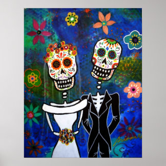 Mexican Wedding  Folk Art Painting Poster