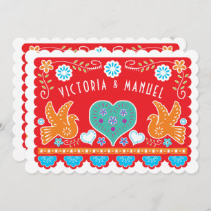Mexican Wedding Papel Picado Invitation