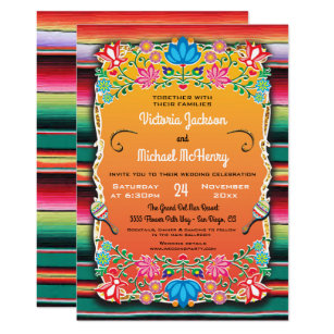Mexican Wedding Invitations Zazzle Mexican Wedding Rug And Fl Invitation