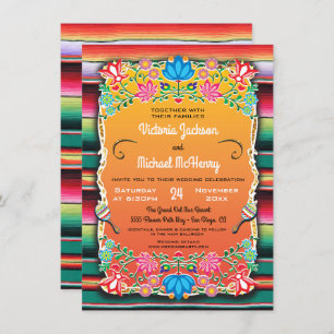 Mexican Wedding Rug and Floral invitation