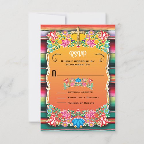 Mexican Wedding Rug and Floral RSVP