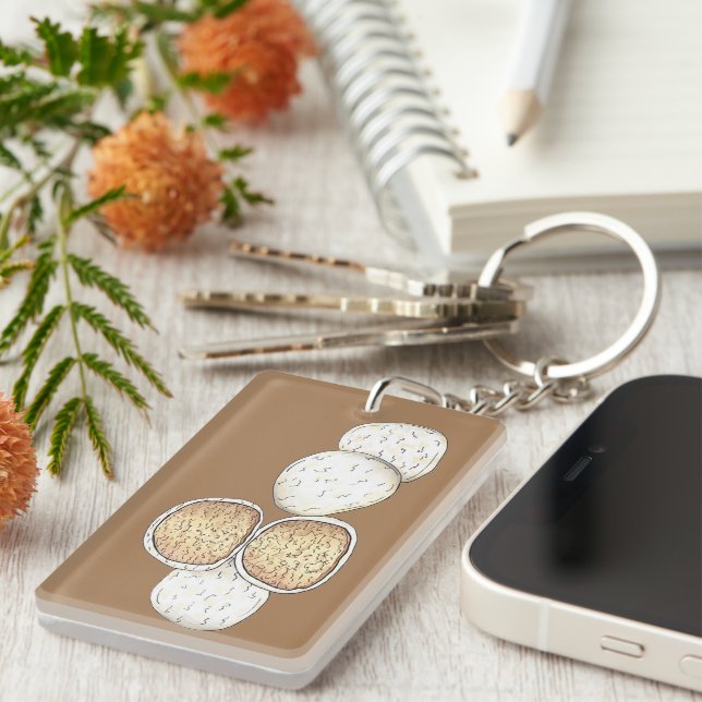 Mexican Wedding Russian Tea Cakes Snowball Cookies Keychain (Front Right)