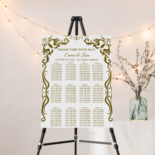 Mexican Wedding Seating Chart Sign for Reception (In Situ (Stand))