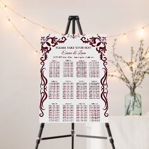 Mexican Wedding Seating Chart Sign for Reception