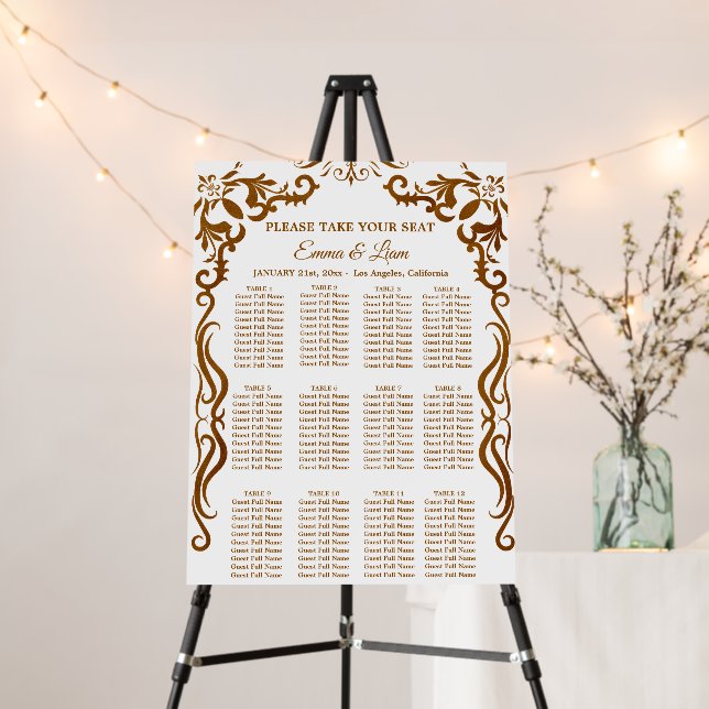 Mexican Wedding Seating Chart Sign for Reception (In Situ (Stand))