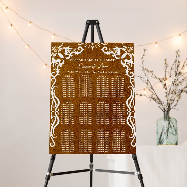 Mexican Wedding Seating Chart Sign for Reception (In Situ (Stand))