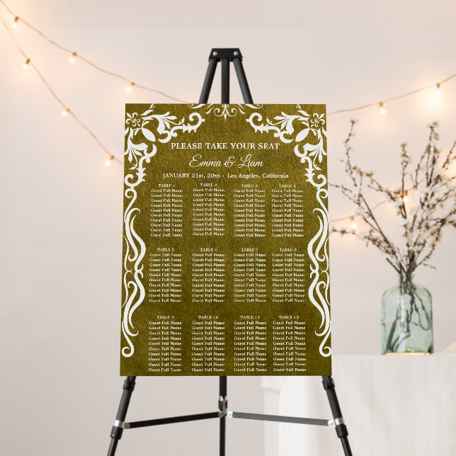 Mexican Wedding Seating Chart Sign for Reception (In Situ (Stand))