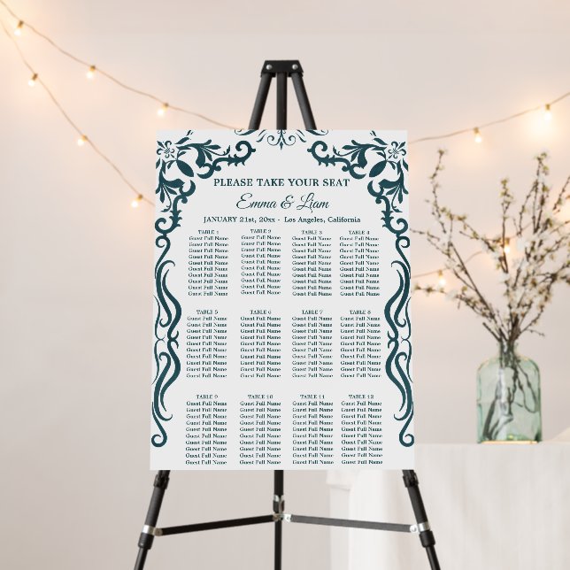 Mexican Wedding Seating Chart Sign for Reception (In Situ (Stand))