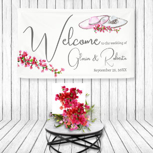 Mexican Wedding Sombrero Floral Large Welcome Sign