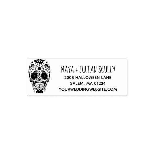 Mexican Wedding Sugar Skull Day of the Dead Self-inking Stamp (Design)