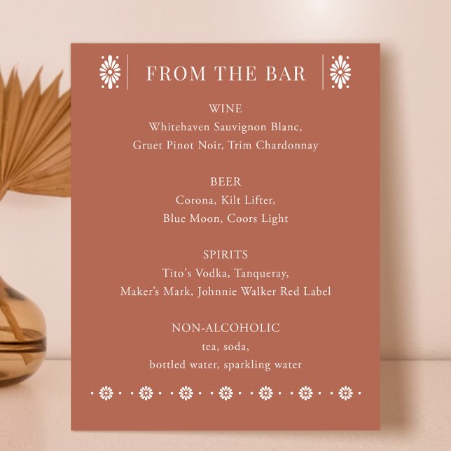 Mexican Wedding Terra Cotta Bar Sign (Mexican Wedding Terra Cotta Bar Sign)