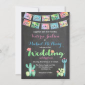 Mexican Wedding Watercolor Cactus Invitations (Front)
