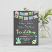 Mexican Wedding Watercolor Cactus Invitations (Standing Front)