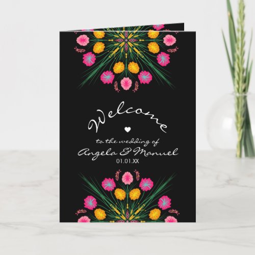 Mexican Wedding Welcome Floral Butterfly    Program
