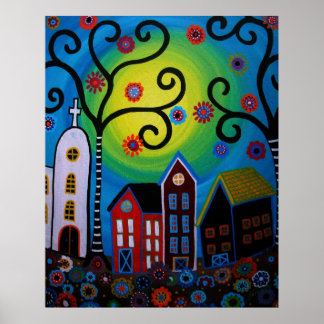 MEXICAN WHIMSICAL TOWN POSTER