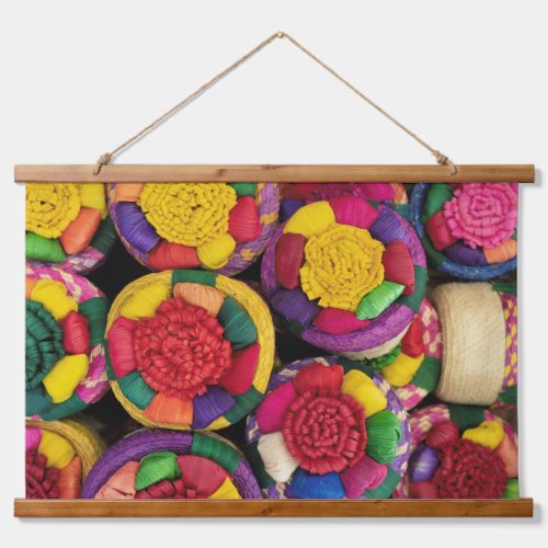 Mexican Wicker Boxes Hanging Tapestry