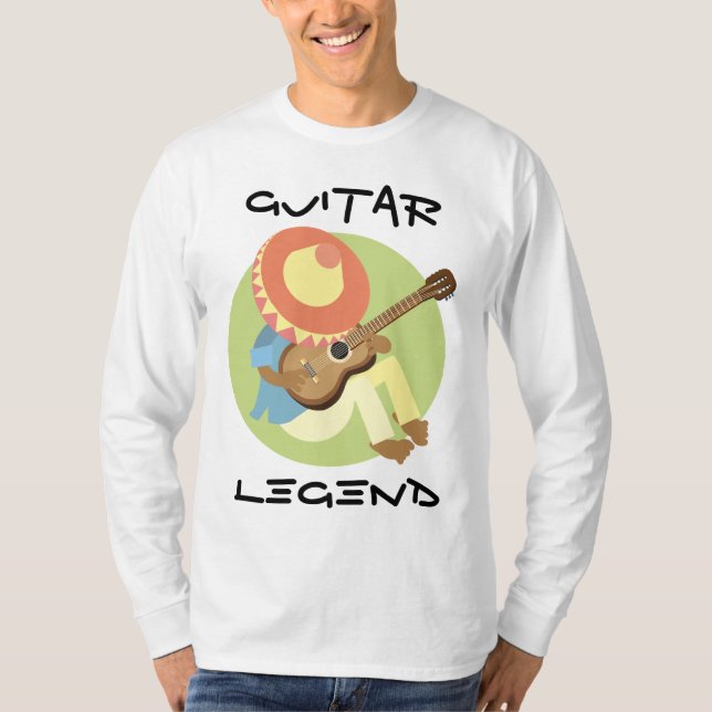 Mexican With Guitar And Sombrero T-Shirt (Front)