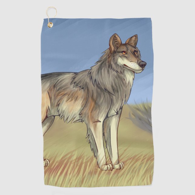 Mexican Wolf Golf Towel (Front)