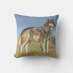 Mexican Wolf Throw Pillow