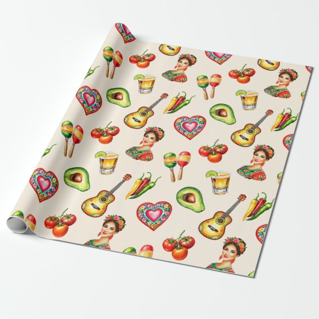 Mexican wrapping paper (Unrolled)