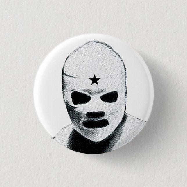 Mexican Wrestler Pinback Button (Front)