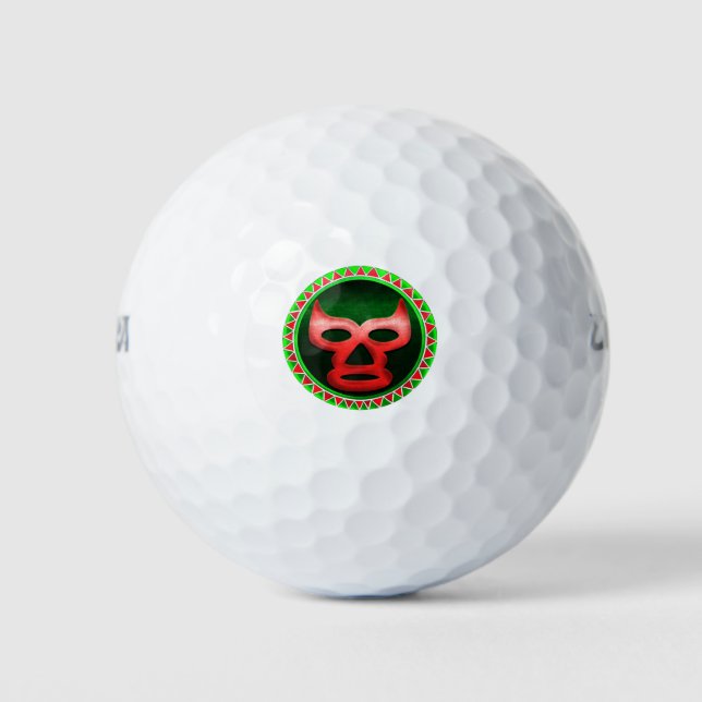 Mexican Wrestling Mask Lucha Libre Golf Balls (Front)