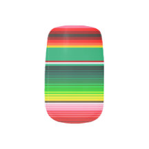 Mexican Zarape Serape Stripe Nails