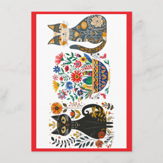 Mexicana Cats and Flowers, Holiday Card