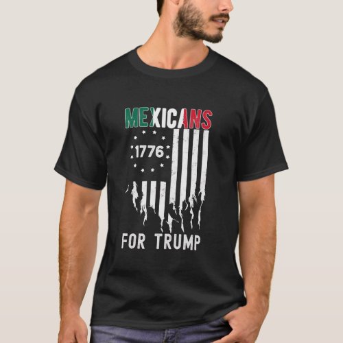 Mexicans For Trump 2024 Mexico Usa Friendship Flag T_Shirt