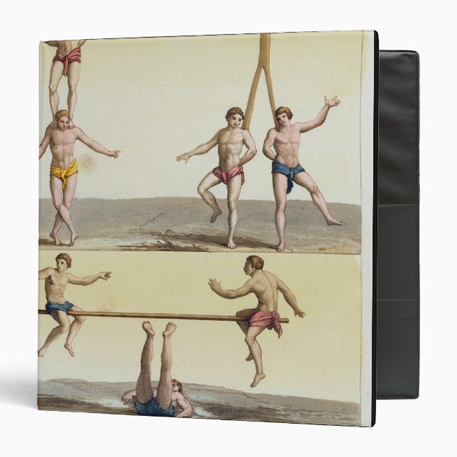 Mexicans Performing Gymnastics (colour litho) 3 Ring Binder (Front/Inside)