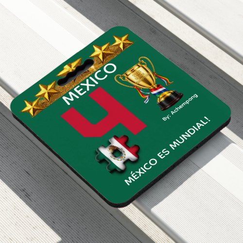 MEXICO 2026 Global Games: Gold Trophy & Jersey 4  Seat Cushion