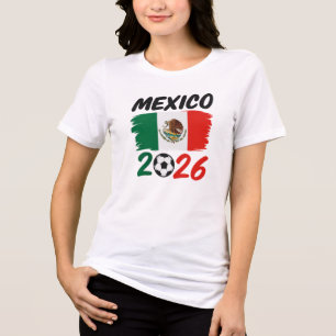 Mexico 2026 Soccer Fan Design with Football Tri-Blend Shirt