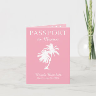 Mexico 21ST Birthday Pink Passport Invitation