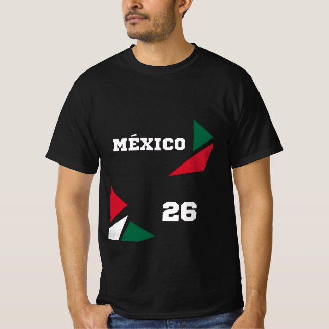 Mexico 26 Heritage Soccer Tee - Black Graphic Shir (Front)