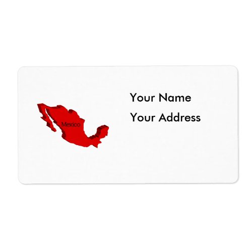 Mexico 3D Map Label