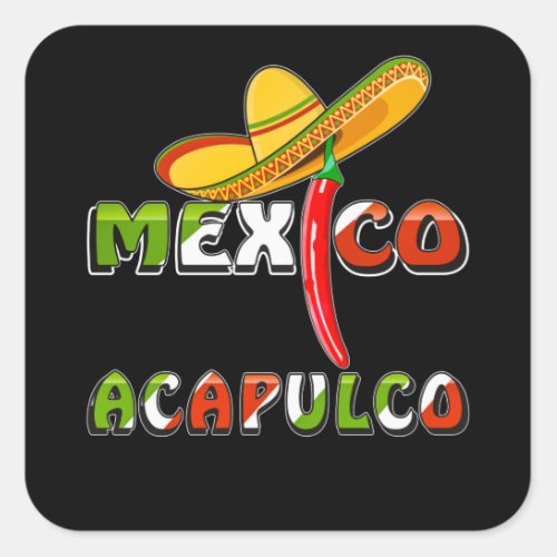 MEXICO ACAPULCO SQUARE STICKER